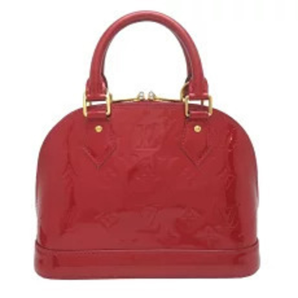 Louis Vuitton Red Alma Handbag Vernis Red